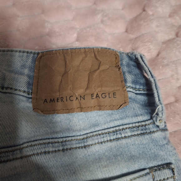 American Eagle Outfitters Light Blue Distressed Skinny Jeans- Mens Sz 28x30 - Picture 9 of 9